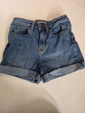 Vans Classic High-Rise Rolled Hem Denim Shorts - Blue Size 24